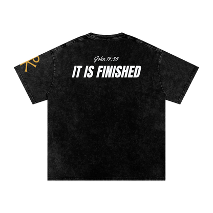 It Is Finished God in Flesh Christian t-shirt, Black, back with John 19:30