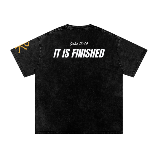 It Is Finished God in Flesh Christian t-shirt, Black, back with John 19:30