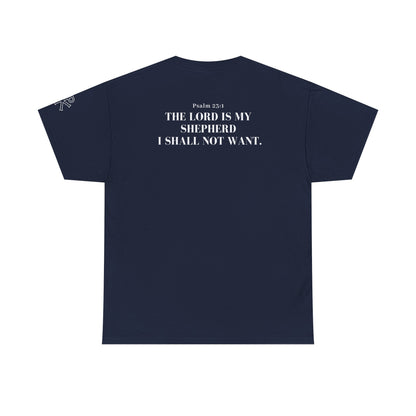 GodinFlesh Psalm 23 Tee – “The Lord Is My Shepherd, I Shall Not Want” Christian T‑Shirt