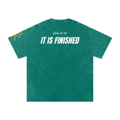 It Is Finished God in Flesh Christian t-shirt, Dark Green, back with John 19:30