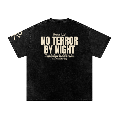 No Terror by Night God in Flesh Christian t-shirt, Black, back with Psalm 91:5