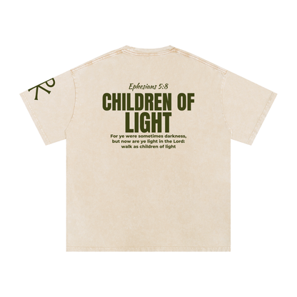 Children of Light God in Flesh Christian t-shirt, Apricot, back with Ephesians 5:8
