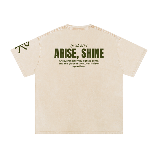 Arise, Shine God in Flesh Christian t-shirt, Apricot, back with Isaiah 60:1