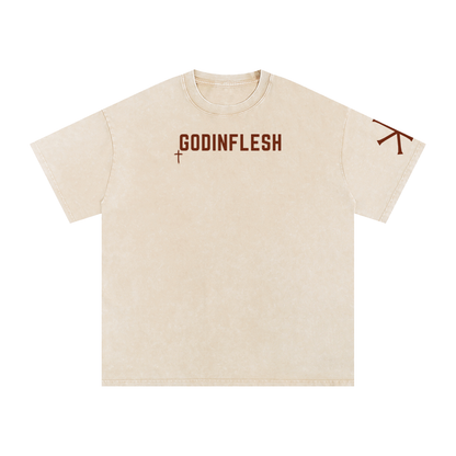 Let All Be Done with Charity God in Flesh Christian t-shirt, Apricot, front with 1 Corinthians 16:14