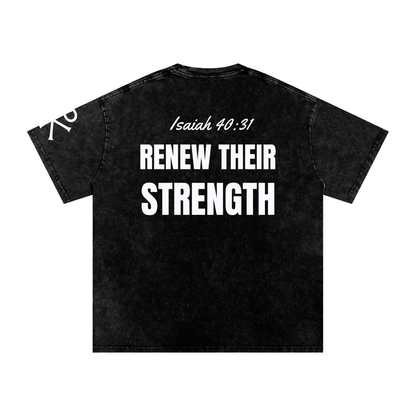 Renew Their Strength God in Flesh Christian t-shirt, Black, back with Isaiah 40:31
