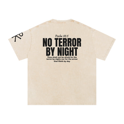 No Terror by Night God in Flesh Christian t-shirt, Apricot, back with Psalm 91:5