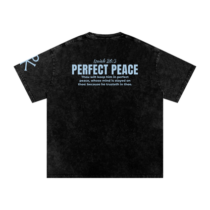 Perfect Peace God in Flesh Christian t-shirt, Black, back with Isaiah 26:3