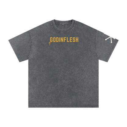 The Great I AM God in Flesh Christian t-shirt, Pirate Gray, front with Exodus 3:14