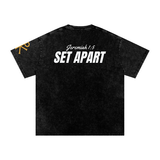 Set Apart God in Flesh Christian t-shirt, Black, back with Jeremiah 1:5