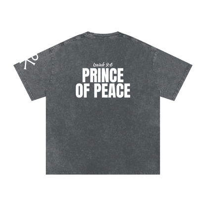 Prince of Peace God in Flesh Christian t-shirt, Pirate Gray, back with Isaiah 9:6
