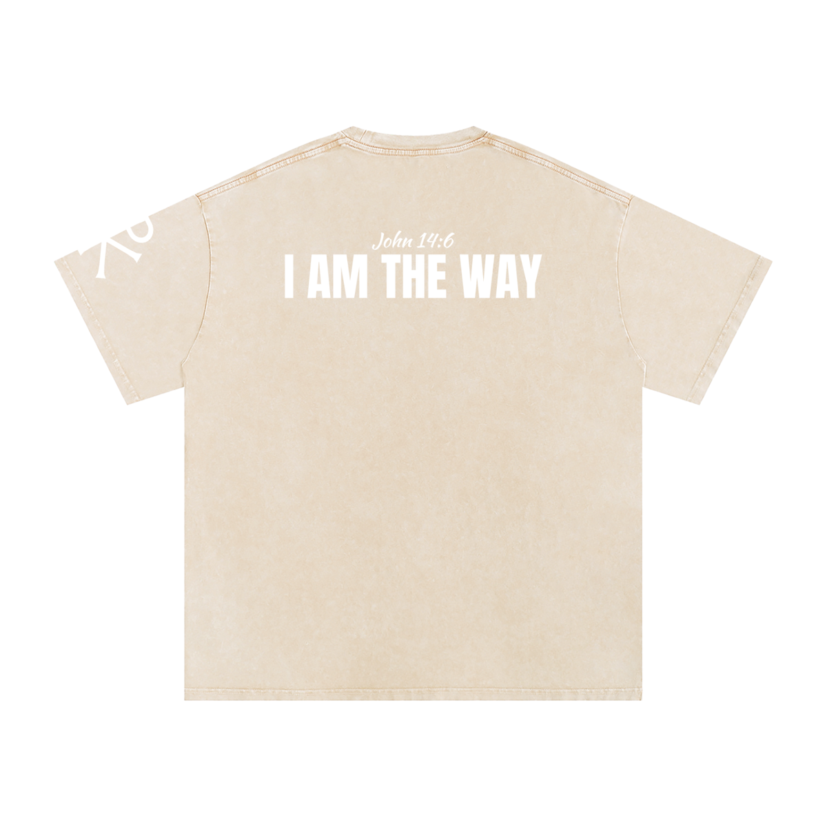 I Am the Way God in Flesh Christian t-shirt, Apricot, back with John 14:6