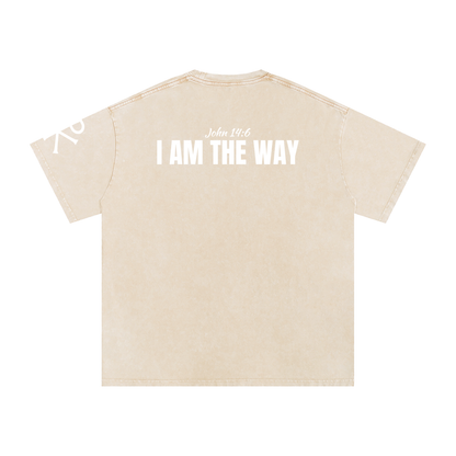I Am the Way God in Flesh Christian t-shirt, Apricot, back with John 14:6