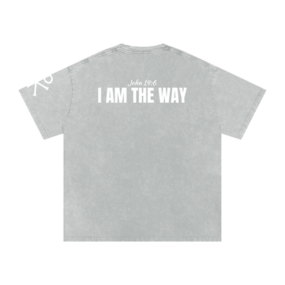 I Am the Way God in Flesh Christian t-shirt, Light Gray, back with John 14:6