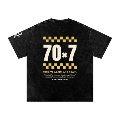 70×7 FORGIVE AGAIN Snow Wash Tee