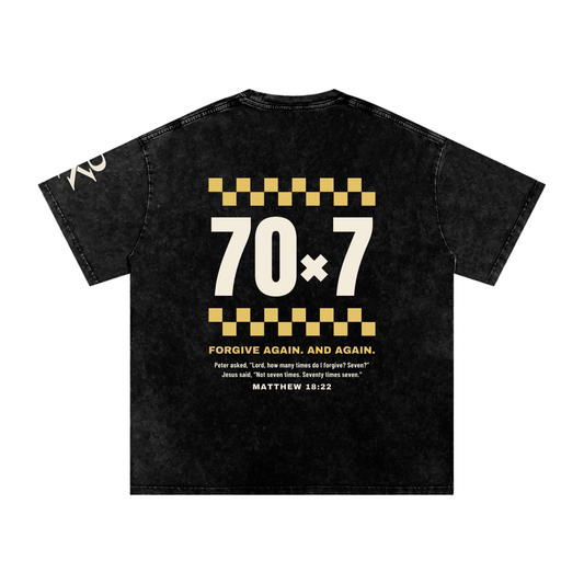 70×7 FORGIVE AGAIN Snow Wash Tee