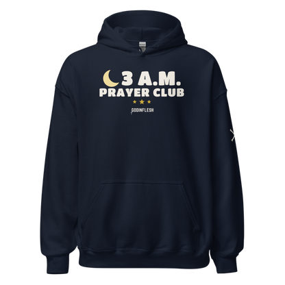 3 A.M. Prayer Club Hoodie, front view mockup