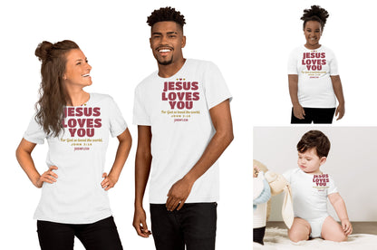 Jesus Loves You Family Tee Set in use (the full set, our design)