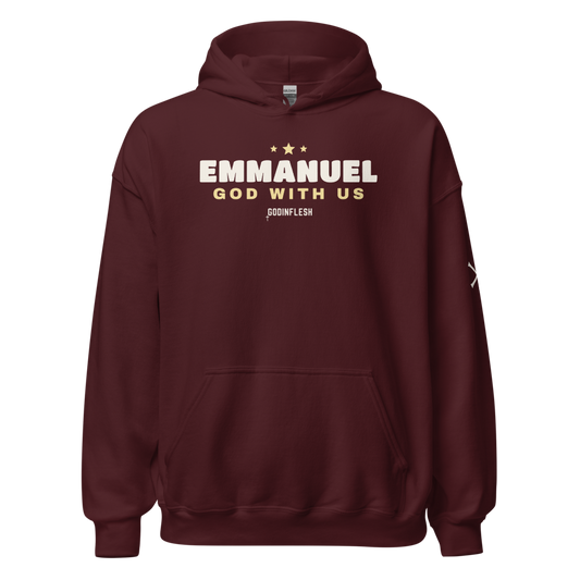 EMMANUEL Christmas Hoodie, front view mockup
