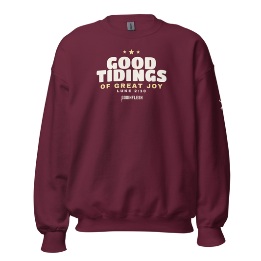 Good Tidings Family Crewneck, Adult (Family Set piece), front view mockup