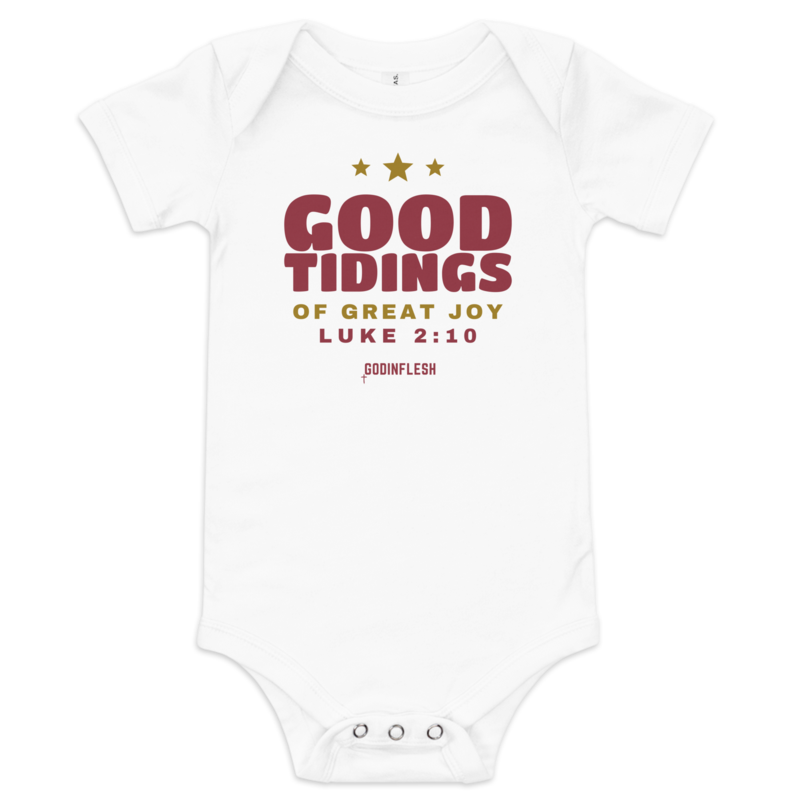Good Tidings Baby Bodysuit (Family Set piece), front view mockup