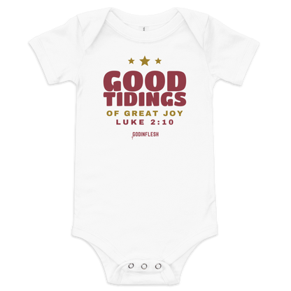 Good Tidings Baby Bodysuit (Family Set piece), front view mockup
