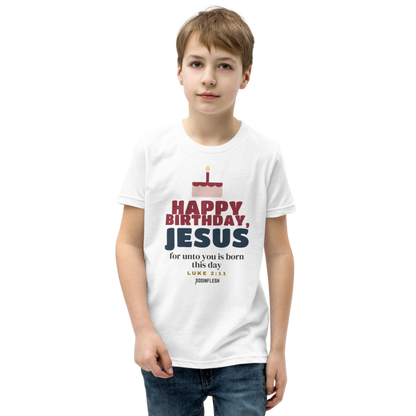 Happy Birthday, Jesus Youth Tee (Sibling Set piece), front view mockup