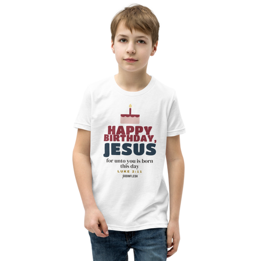 Happy Birthday, Jesus Youth Tee (Sibling Set piece), front view mockup