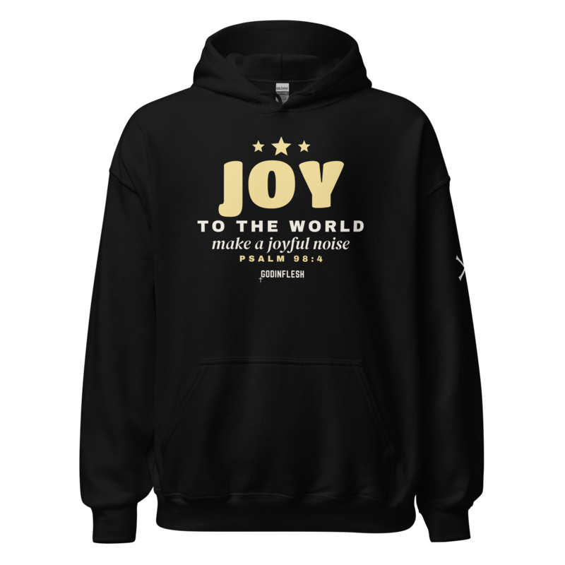 Joy to the World Christmas Hoodie, front view mockup