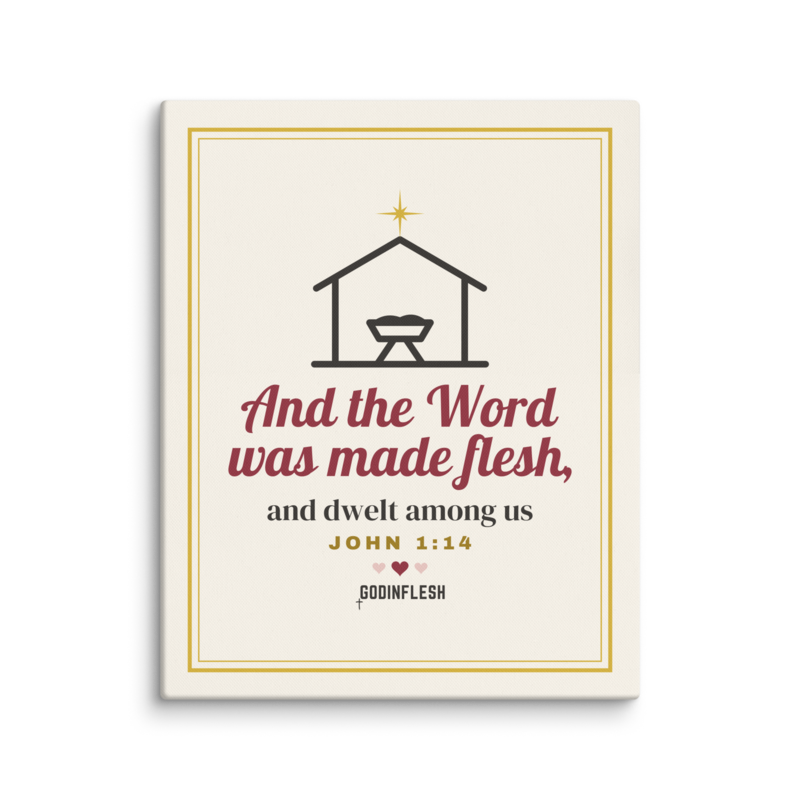 The Word Was Made Flesh Nativity Canvas – Canvas 16″×20″, front view mockup
